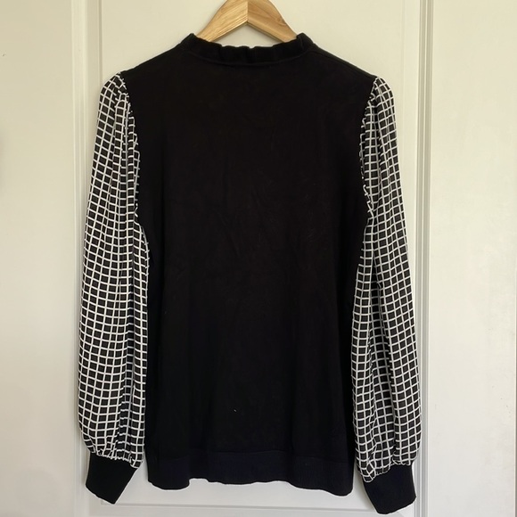 Adriana Papell Women’s Sweater Blouse Black/White M - Picture 4 of 6